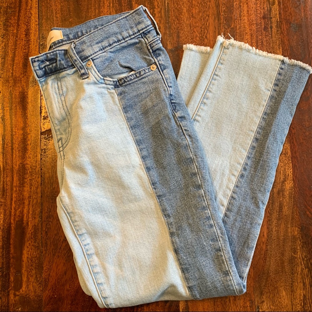 Gap Two Tone Denim Mid Rise Jeans